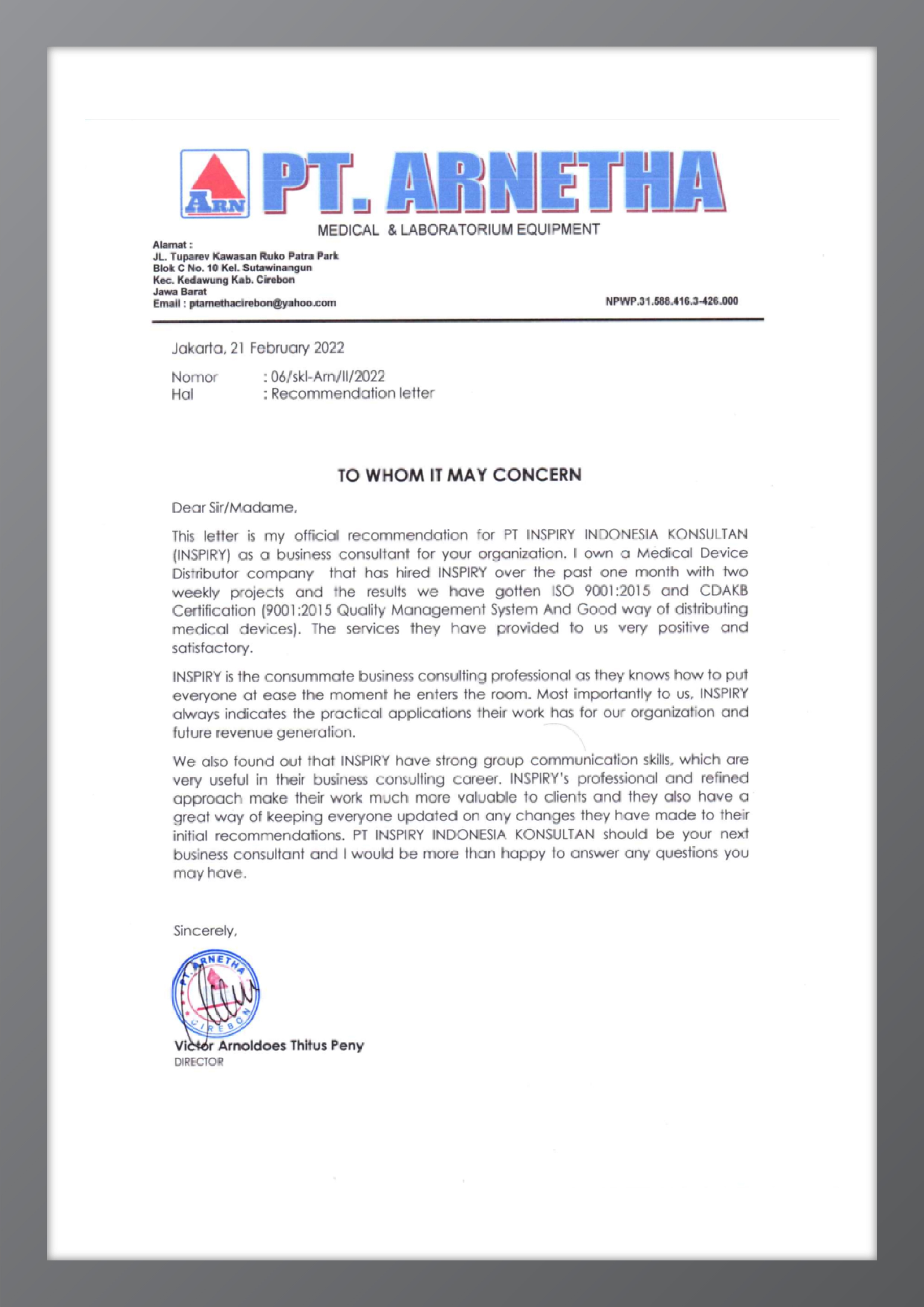 Recommendation Letter 11