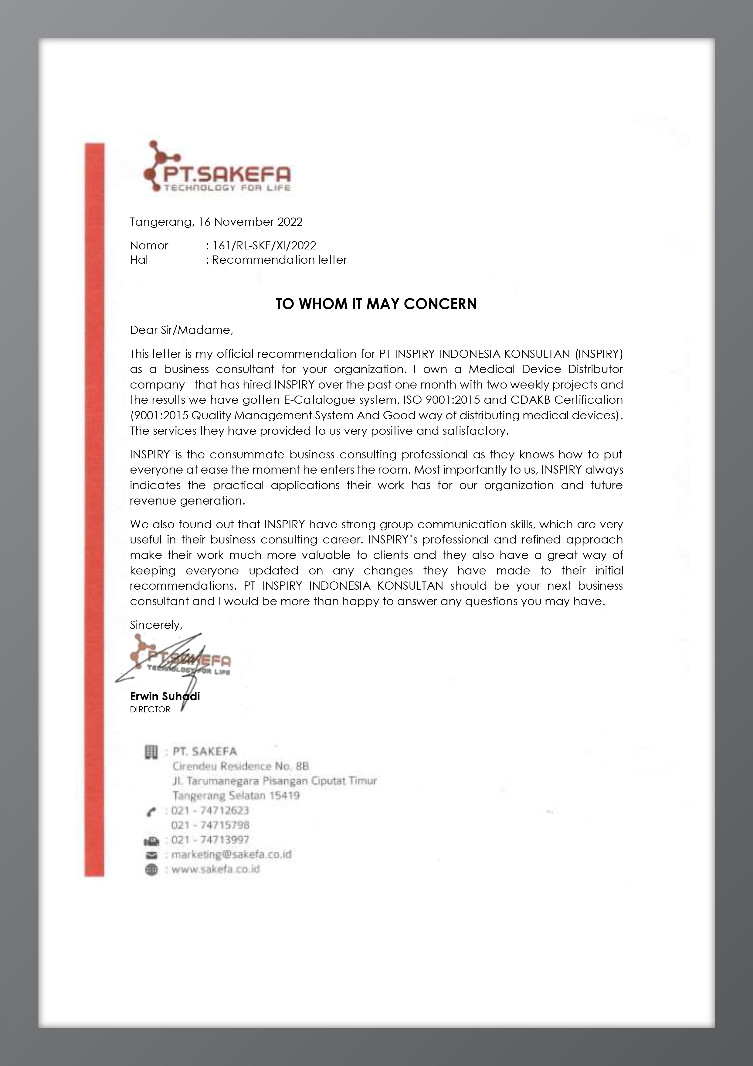 Recommendation Letter 6