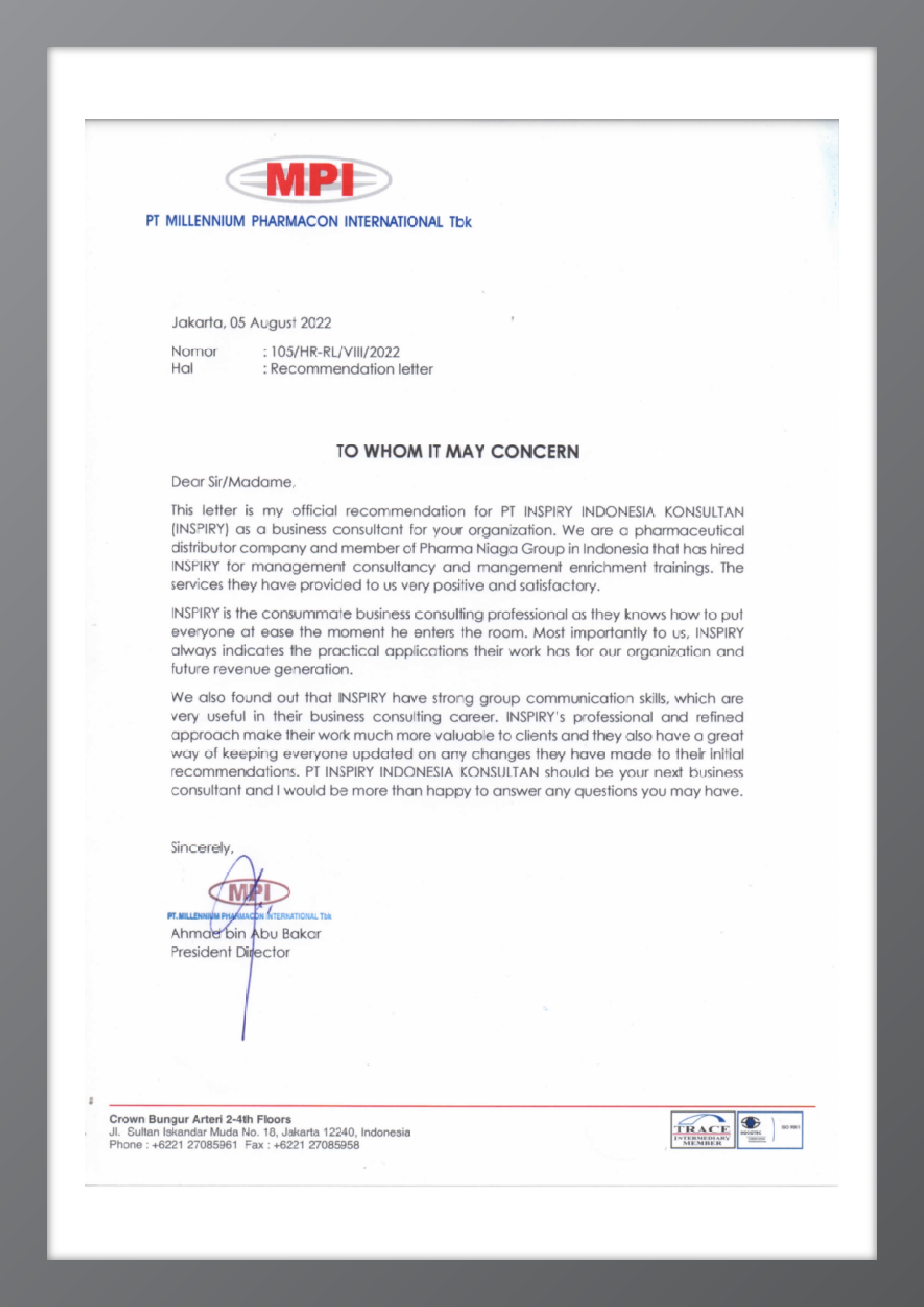 Recommendation Letter 9