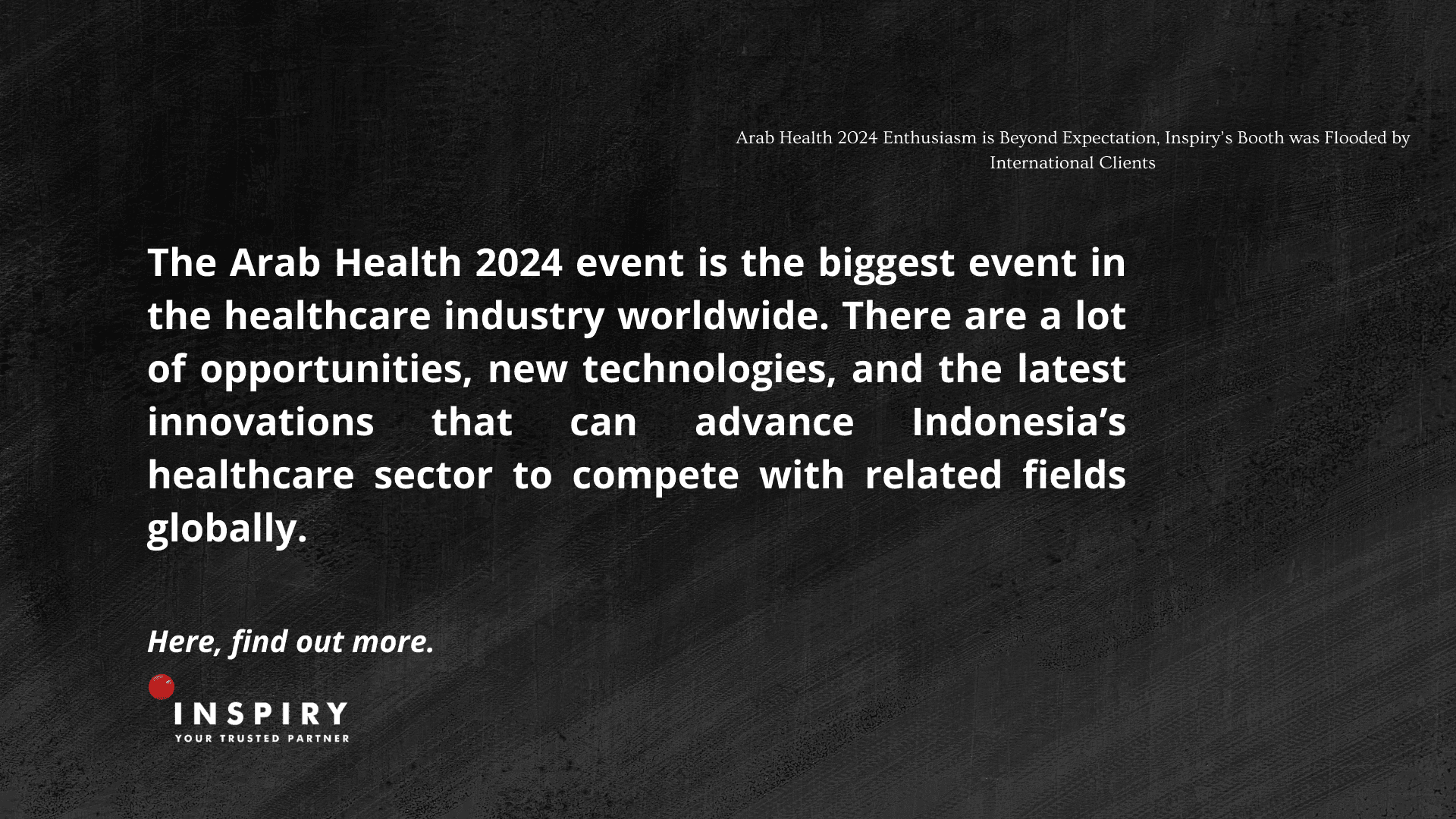 Arab Health 2024 Enthusiasm is Beyond Expectation, Inspiry’s Booth was Flooded by International Clients